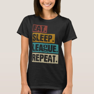 Eat Sleep League wiederholen Vintagen Video Gaming T-Shirt