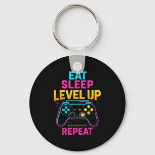 Eat Sleep Level Up Wiederholen Gamer Funny Video G Schlüsselanhänger