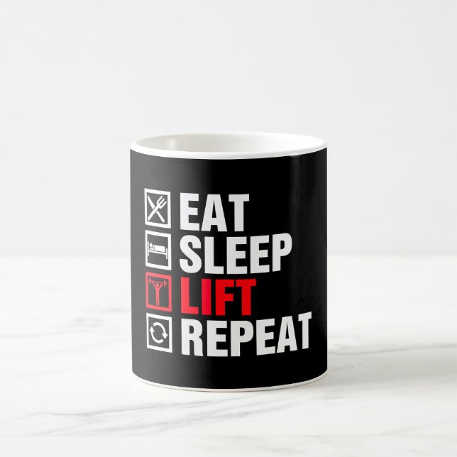 Eat Sleep Lift Wiederholung Kaffeetasse (Von Creator hochgeladen)