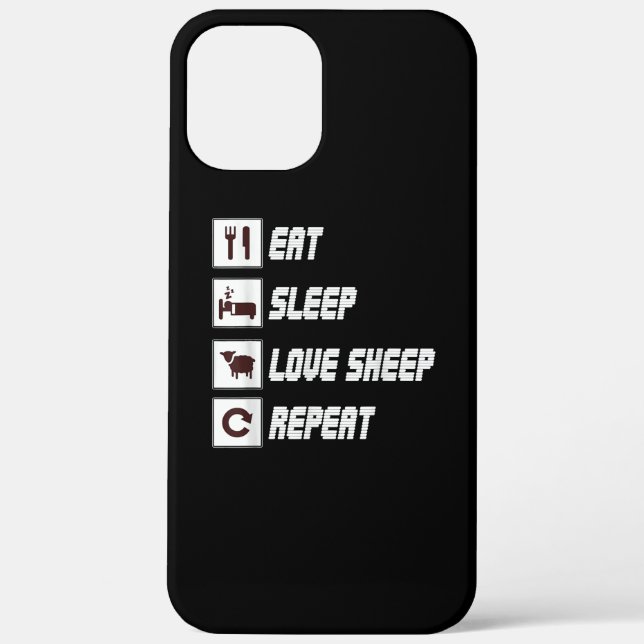 Eat sleep love sheep repeat Funny Quotes Gift Case-Mate iPhone Hülle (Rückseite)