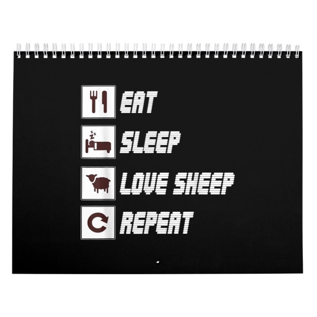 Eat sleep love sheep repeat Funny Quotes Gift Kalender (Titelbild)