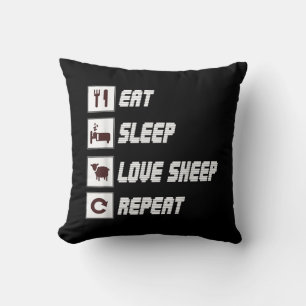 Eat sleep love sheep repeat Funny Quotes Gift Kissen