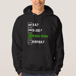 Eat Sleep Mahjong Player Board Spiel chinesischer  Hoodie