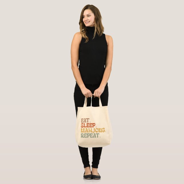 Eat Sleep Mahjong Repeat Tragetasche (Vorderseite (Model))
