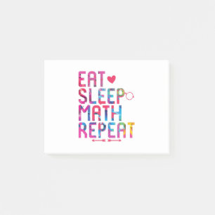 Eat Sleep Mathe Wiederholen Spaß Mathematiker Post-it Klebezettel