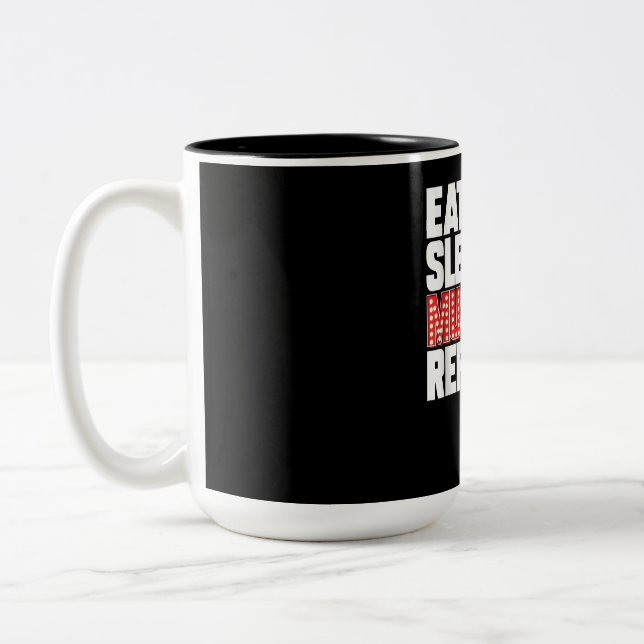 Eat Sleep Musicals Wiederholung Broadway Schauspie Zweifarbige Tasse (Links)
