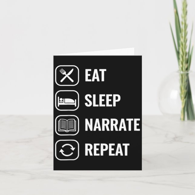Eat Sleep Narrate Repeat Clical Education Homescho Karte (Vorderseite)