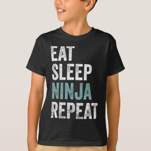Eat Sleep Ninja Wiederhole Lustiges Karate-Outfit T-Shirt