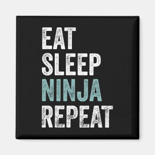 Eat Sleep Ninja Wiederholung Lustiges Karate-Outfi Magnet