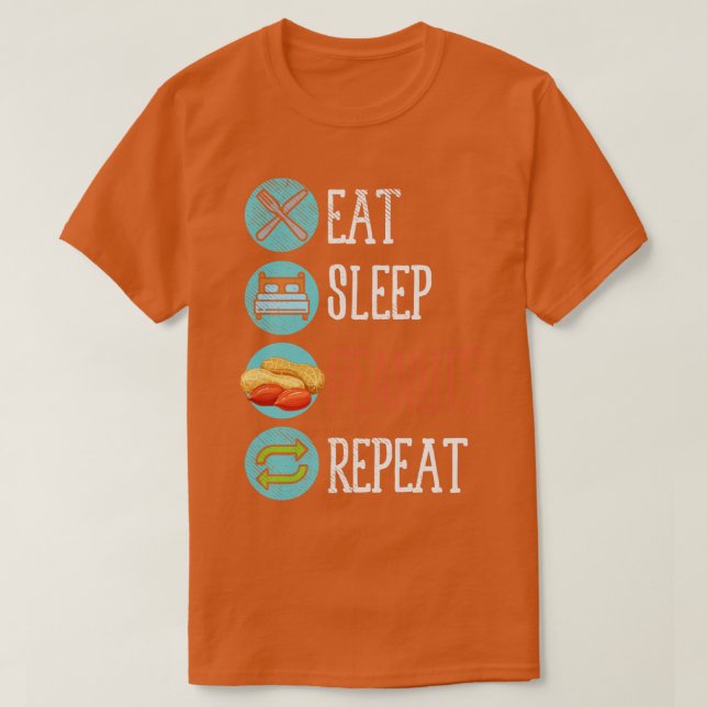 Eat Sleep Peanuts Wiederholung T-Shirt (Design vorne)
