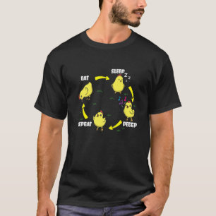 Eat Sleep Peeep Repeat Hühnerflüsterer Huhn L T-Shirt