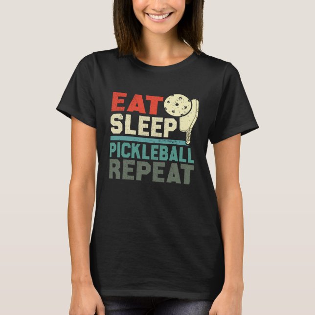 Eat Sleep Pickleball Repeat  Retro vintage T-Shirt (Vorderseite)
