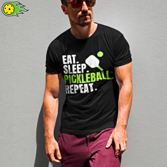 Eat Sleep Pickleball wiederholen T-Shirt (Von Creator hochgeladen)