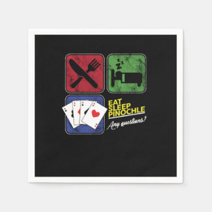 Eat Sleep Pinochle Players Penochle Gamble Card Ga Serviette