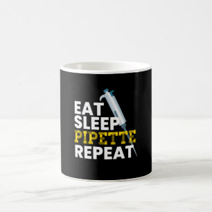 Eat Sleep Pipette Wiederholung Mikrobiologie Kaffeetasse