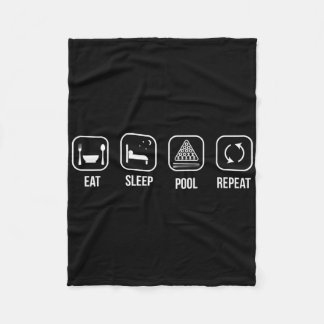 Eat Sleep Pool Billiard Wiederholung Funny Sprichw Fleecedecke