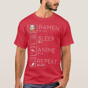 Eat Sleep Ramen Anime Panda Noodles Kawaii Japanes T-Shirt