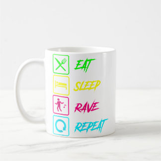Eat Sleep Rave Repeat Edm Musik Festival Raver Kaffeetasse