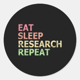 Eat Sleep Research Wiederholung Phd Student Doktor Runder Aufkleber