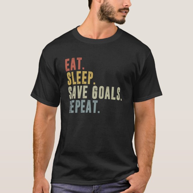 Eat Sleep Rett Goals Wiederholung von Sport T-Shirt (Vorderseite)