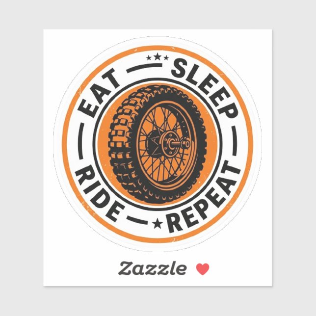 Eat Sleep Ride Repeat Aufkleber — Motorrad Rad Auf (Blatt)