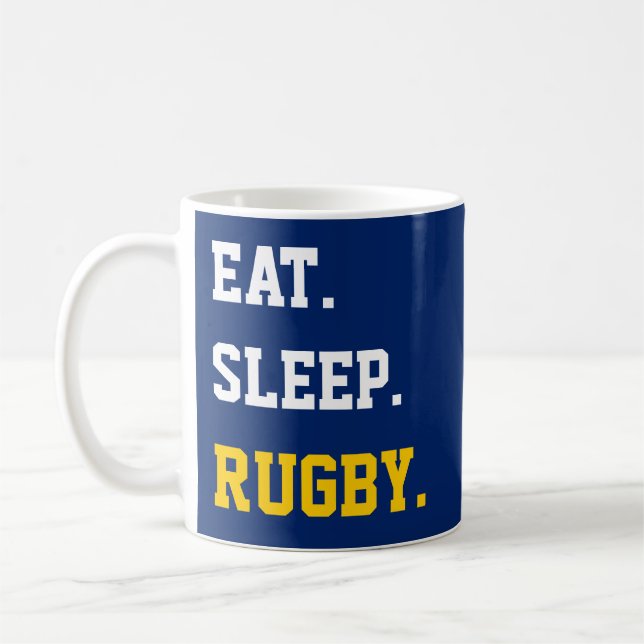 Eat Sleep rugby Kaffeetasse (Links)