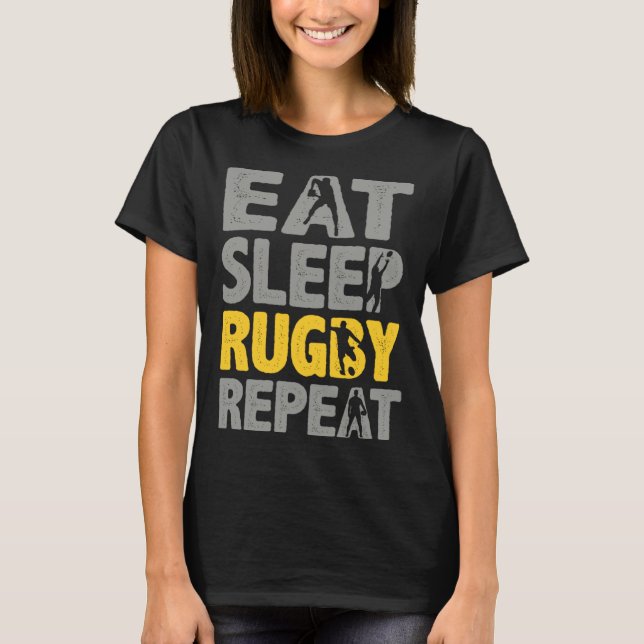 Eat Sleep Rugby Repeat Rugby  for Men  Rugby T-Shirt (Vorderseite)