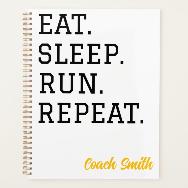 Eat Sleep Run Repeat Planner Planer (Vorderseite)
