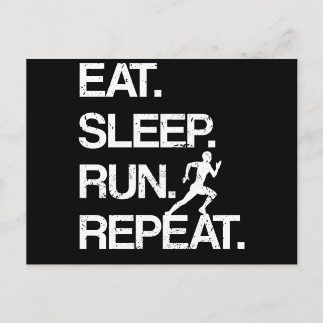 Eat Sleep Run Wiederholung Marathon Runner Joggen  Postkarte (Vorderseite)