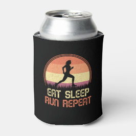 Eat Sleep Run Wiederholung Retro Athlete Marathon Dosenkühler