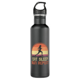 Eat Sleep Run Wiederholung Retro Athlete Marathon Edelstahlflasche