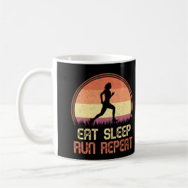 Eat Sleep Run Wiederholung Retro Athlete Marathon Kaffeetasse