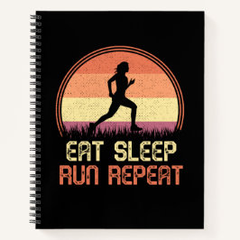 Eat Sleep Run Wiederholung Retro Athlete Marathon Notizbuch