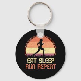 Eat Sleep Run Wiederholung Retro Athlete Marathon Schlüsselanhänger