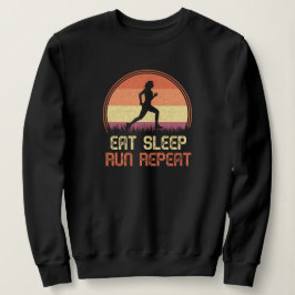Eat Sleep Run Wiederholung Retro Athlete Marathon Sweatshirt