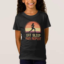 Eat Sleep Run Wiederholung Retro Athlete Marathon T-Shirt