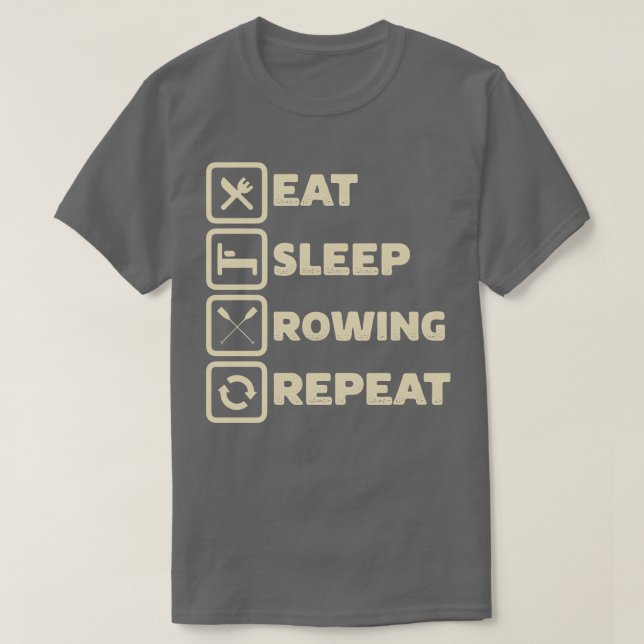 Eat Sleep Ruwing Wiederholung Funny Pontooning Boo T-Shirt (Design vorne)