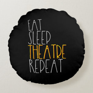 Eat Sleep Schauspielerin Wiederholung lustige Musi Rundes Kissen