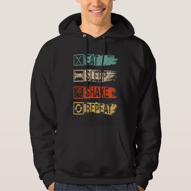 Eat Sleep Shake Repeat Beverages Bartender Hoodie (Vorderseite)