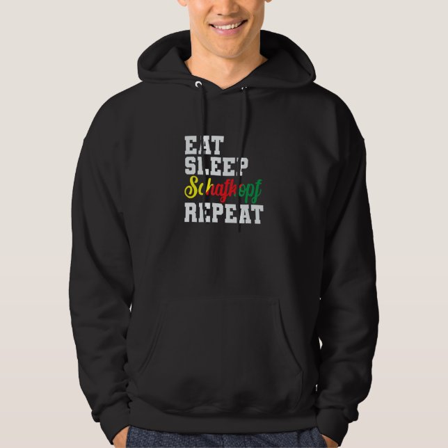 Eat Sleep Sheepshead Repeat Card Game Hoodie (Vorderseite)