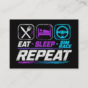 Eat Sleep Sim-Rennen Repeat für Sim-Racing-Fans Telefonnummerkarte