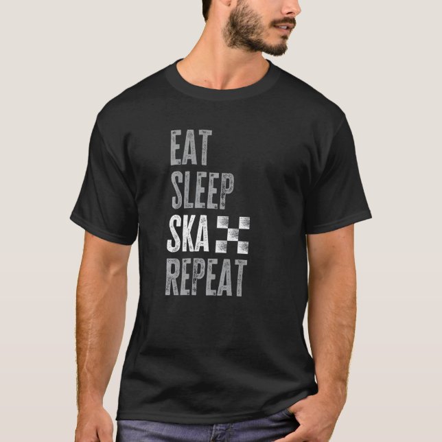 Eat Sleep Ska Repeat 2 Tone T-Shirt (Vorderseite)