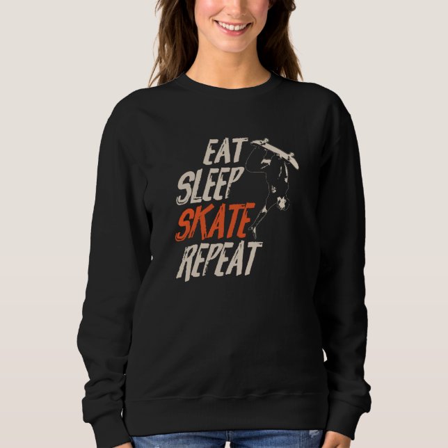 Eat Sleep Skate Wiederholung| Skater Sweatshirt (Vorderseite)