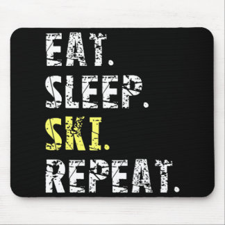 Eat Sleep Ski Repeat - Fun Ski Geschenk Mousepad