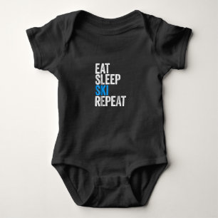 Eat Sleep Ski Repeat Skipass Baby Strampler