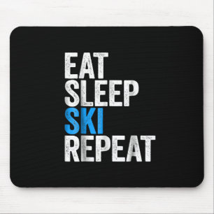 Eat Sleep Ski Repeat Skipass Mousepad