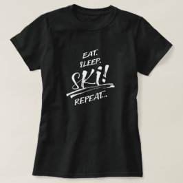 Eat Sleep Ski Repeat - White T-Shirt