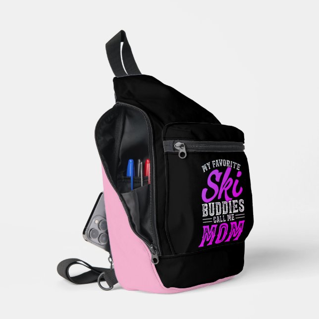 Eat Sleep Ski Wiederholung kühne Skischuhdesign Crossbody Bag (Offen)