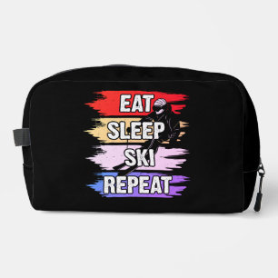 Eat Sleep Ski Wiederholung kühne Skischuhdesign Waschbeutel