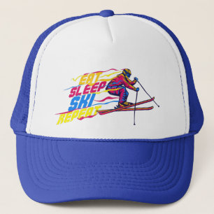 Eat Sleep Sky Wiederholen Funny Geschenk für Skif Truckerkappe